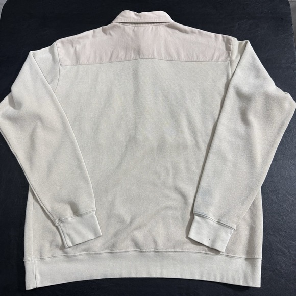 Vintage‎ Norm Thompson Polo Shirt Men's Large Beige Banded Waist Pockets - Picture 2 of 9